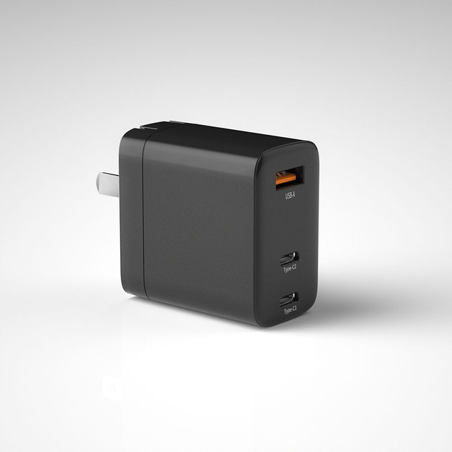 67W 2*Type-C & USB-A GaN Charger, Universal Dual Port PD QC Fast Wall Charger for Laptop, IPhone, Samsung, Tablet and More