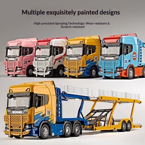 Modèle réduit de transporteur à double étage en métal moulé sous pression à l'échelle 1:50, réaliste, avec glissière et contrôle par inertie, jouet unisexe, cadeau pour la Journée des enfants - Product Image 3