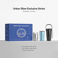 Nouvelle série Hong Ling Urban Glow – Coffret cadeau de gobelets isothermes en acier inoxydable avec logo personnalisé et bouteille d'eau sous vide avec paille