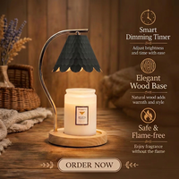 Lampu Pemanas Lilin Pintar Grosir yang Dapat Diredupkan dengan Timer & Alas Kayu Alami