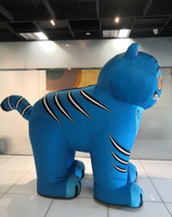 Costume de mascotte de tigre bleu gonflable pour adulte, tenue d'animal gonflable pour défilé de carnaval