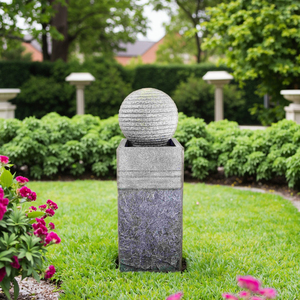 Grande Polyresin giardino fontana cascata ornamento in fibra di vetro legno durevole <span class=keywords><strong>con</strong></span> pietra di metallo stile artificiale per la protezione del cortile - Product Image 6
