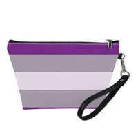 Trousse de Maquillage de Voyage en PU Personnalisée avec Motif Arc-en-ciel Gay Gris pour Vacances Interurbaines, Rangement Cosmétique Domestique et Stock en Gros