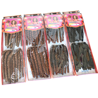Extensions de cheveux synthétiques pré-bouclées à texture douce naturelle, type dreadlocks, double trame, toutes couleurs