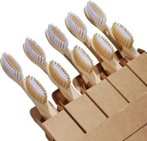 Brosses à dents en bois naturel biodégradables et recyclables avec logo personnalisé en gros, brosses à dents en bambou pour adultes - Product Image 1