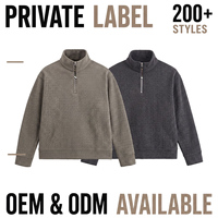 Sweat-shirt pour homme en tricot texturé, col montant, demi-zip, mélange de laine, grandes tailles, coupe ample et décontractée, 6XL 7XL