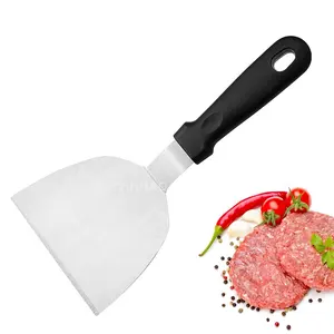 Flat Top Teppanyaki Grill Accessories Stainless Steel BBQ Grilling Burger Spatula Barbecue Griddle Tool Hamburger Turner