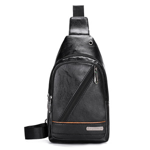 Custom PU Leather Travel Hiking Chest <b>Sling</b> Bag, Unisex Crossbody <b>Backpack</b> Wholesale - Product Image 4