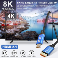 Câble HDTV haut de gamme 2.1V 8K 60Hz 4K 120Hz Super vitesse 48Gbps 1m 2m 3m 5m câble convertisseur HDR pour moniteur projecteur TV