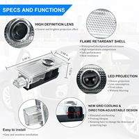Projecteur LED universel 12V pour portière de voiture, lumière de bienvenue décorative intérieure, lampe fantôme avec logo, éclairage de poche d'ombre d'avertissement