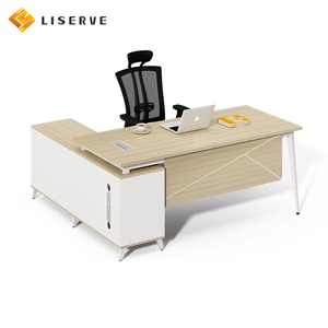 Combinación de Escritorio y Silla de Oficina Liserve, Escritorio de Computadora Ejecutivo Moderno de Metal y Madera Resistente para Uso Doméstico y Comercial - Product Image 4