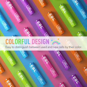 Batteries AAA NiMH rechargeables préchargées EBL (lot de 10) 1,2 V, capacité 1100 mAh, pour lampe de poche médicale, en métal - Product Image 4