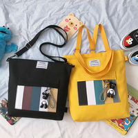 Vente en gros de Bolsas De Tela De Color College Sac en tissu d'épicerie réutilisable uni Sac fourre-tout en toile de coton avec poche