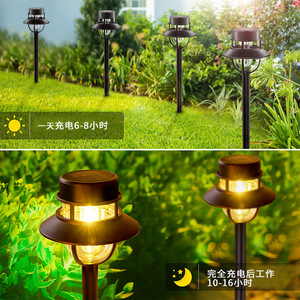 Lampe solaire de jardin Xinhuiyuan en forme de chapeau, lumière LED chaude pour extérieur, lampe décorative de paysage, lampe de sol - Product Image 3
