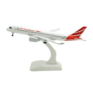 Model Pesawat Penumpang Logam, 1:400 20Cm Air Mauritius A350-900 Pesawat Terbang Mode Pesawat Die Cast Model OEM Disesuaikan