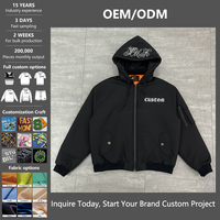 Blouson Bomber Personnalisé à Capuche avec Broderie Logo et Patchs, Zippé, Coupe Oversize, Coupe-Vent, Style Streetwear, Hiver, Rembourré pour Homme