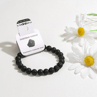 Bracelet extensible en perles rondes de cristal naturel avec carte de présentation russe, bijou minimaliste unisexe en améthyste pour la guérison