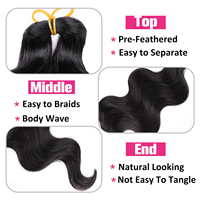 Paquete De Pelo Sintetico Tissage Blonde Extensions de Cheveux Tressés 26 Pouces Body Wave Crochet Synthétique