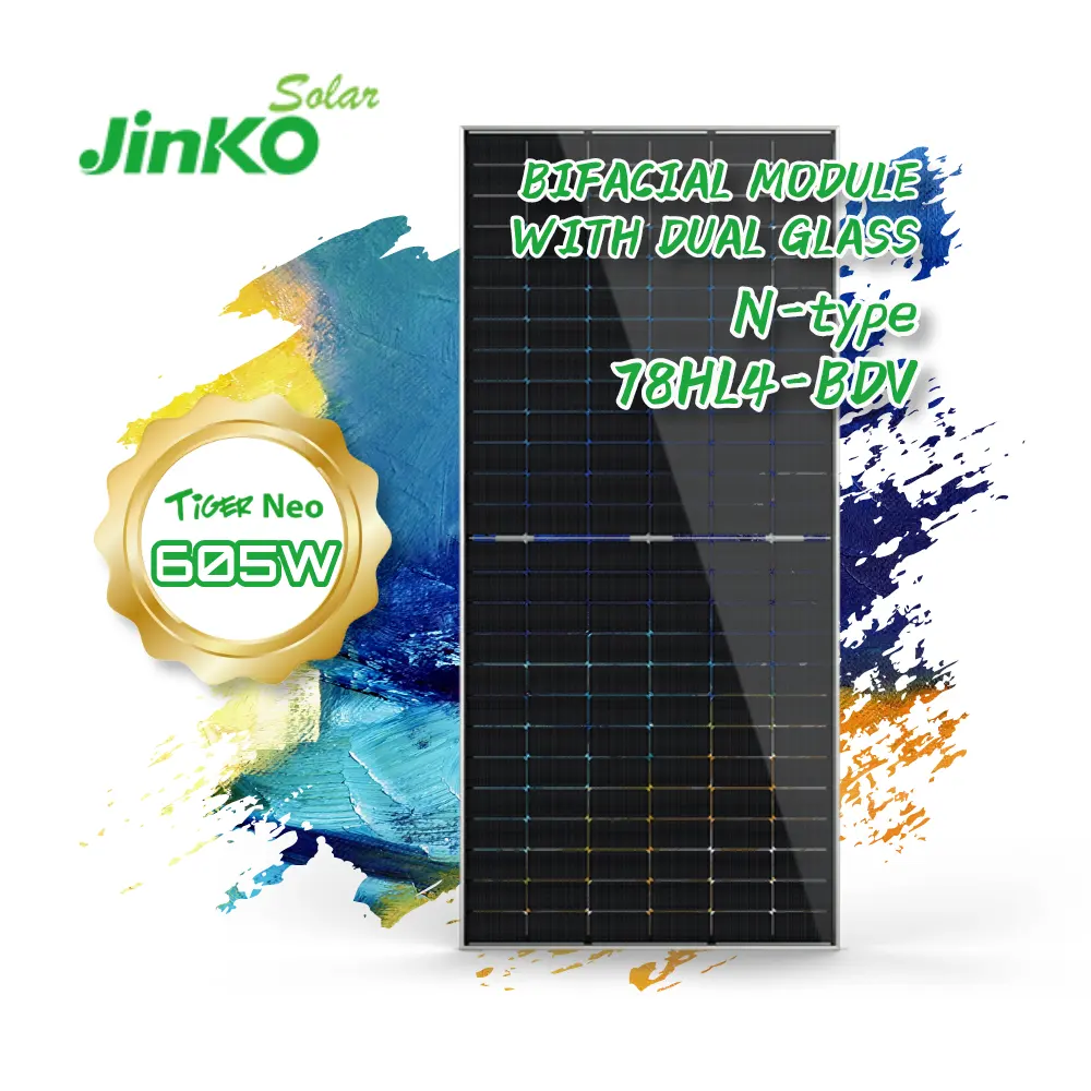 Jinko pannelli solari 605w 610w 615w bifacciale perc mono bipv pannello solare cina Jinko europa lager Jinko bifical 615w