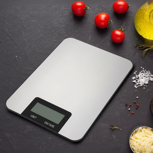 Balance alimentaire numérique intelligente en métal, outil de mesure de poids pour la cuisine, gadgets électroniques, poids précis pour la maison, en anglais - Product Image 1