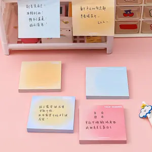 Gradiente criativo cor sólida notas adesivas, memo pad para estudantes e uso do escritório