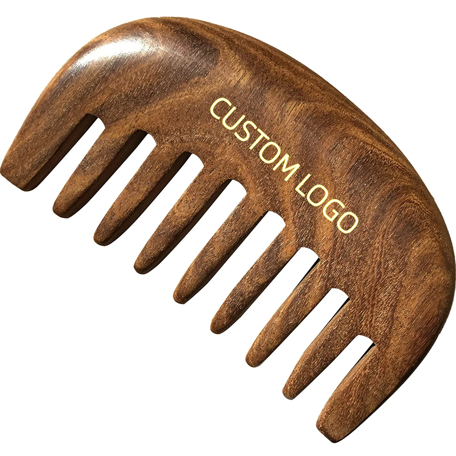 Pettine per capelli a denti larghi in legno fatto a mano con profumo di legno di sandalo antistatico portatile pettine per barba