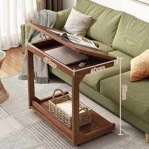 Table d'appoint en bois détachable pour ordinateur portable, bureau portable moderne avec panier de rangement pour utilisation au chevet ou sur canapé - Product Image 2