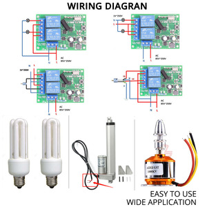 Interrupteur sans fil 220V avec télécommande, module de réception à deux canaux, large plage de tension AC85~250V, marche avant et arrière du moteur - Product Image 5