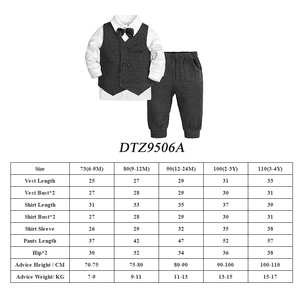 Nuovo Design di Abbigliamento per Bambini, Set di <span class=keywords><strong>Vestiti</strong></span> Autunnali per Ragazzi, Completo da Gentiluomo in 3 Pezzi con Gilet, Pantaloni e Papillon, Outfit per Neonati - Product Image 4