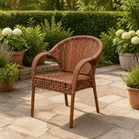 Ensemble de chaises d'extérieur en rotin avec table à thé pour balcon et parc