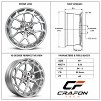 Jantes forgées CF 6061-T6 19 20 21 pouces 5x120.65 PCD compatibles avec Chevrolet Corvette C8 C7 Z06 Z51 personnalisées ODM