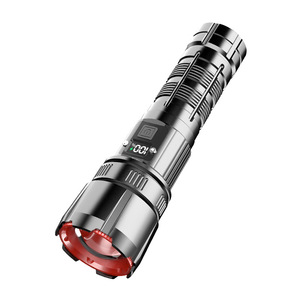 Zoom <b>Flashlight</b> Led <b>Rechargeable</b> Battery 18650 Aluminum Alloy High Power Long Range Handheld <b>Flashlight</b> - Product Image 4