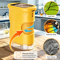 Juguete Educativo STEM para Niños, Microscopio Digital Portátil de 1000X con Pantalla de 2 Pulgadas, Lupa Recargable de Mano con Cámara