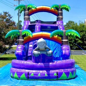 Backyard kids commercial wet bounce <b>house</b> tobogan acuatico hinchable <b>inflatable</b> dolphin water slide - Product Image 1