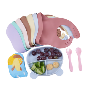 Assiettes en <span class=keywords><strong>Silicone</strong></span> De qualité alimentaire pour bébés, ensemble d'alimentation en <span class=keywords><strong>Silicone</strong></span> sans Bpa pour bébés - Product Image 5