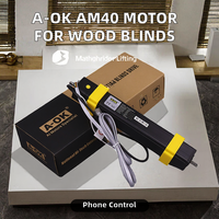 Motor Tubular Metálico A-OK AM40 con Control por Voz y Aplicación para Smartphone, Motor de Elevación de Corriente Continua de Alta Calidad, Estilo Vintage, Cableado Directo