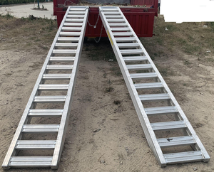 Rampa de Carga de Aluminio Ultra Resistente de 6T con Pista de Goma para Maquinaria, Autos y Motocicletas - Plateada, Inclinación Personalizable, MR-011, 6 Toneladas, L - Product Image 3