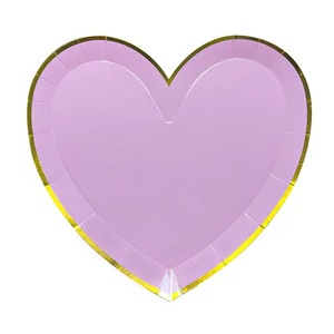 Assiettes en papier pour fête de mariage de la Saint-Valentin, assiettes en papier jetables en forme de cœur - Product Image 2