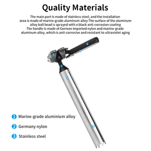 VINmounts verstellbare Bootsrutenhalterung für Köderbrett/Schneidetisch/BBQ-Grill 360° drehbar, marinegeeignet, einfache Montage - Product Image 2