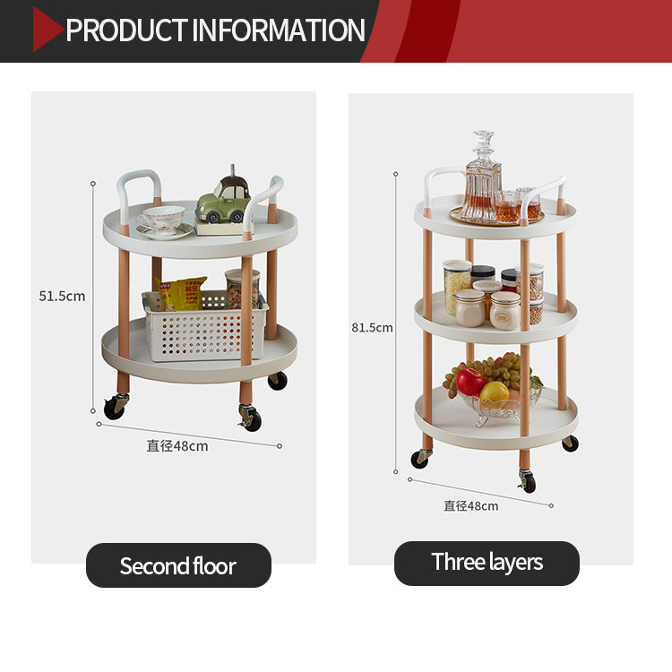 3 Tier Plastic Kitchen Vegetable Rack Storage Cart Household