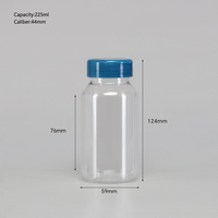 Bouteille de stockage de comprimés et de capsules de vitamines en plastique transparent de 225 ml, fabrication chinoise, vente en gros
