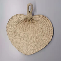 Éventail manuel en bambou tissé à la main, éventail en paille d'été, éventail en feuilles de palmier tissé en rotin pour cadeau de mariage