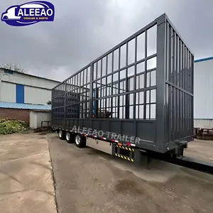 ALEEAO中国工厂直接销售拖车中轴高品质价格优惠全栅栏半挂车在俄罗斯热销