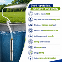 Pompe à eau pour puits profond pour l'irrigation agricole, monophasée, 3-5 pouces, hauteur de refoulement 150m, 300m, pompe submersible multi-étages pour puits profond