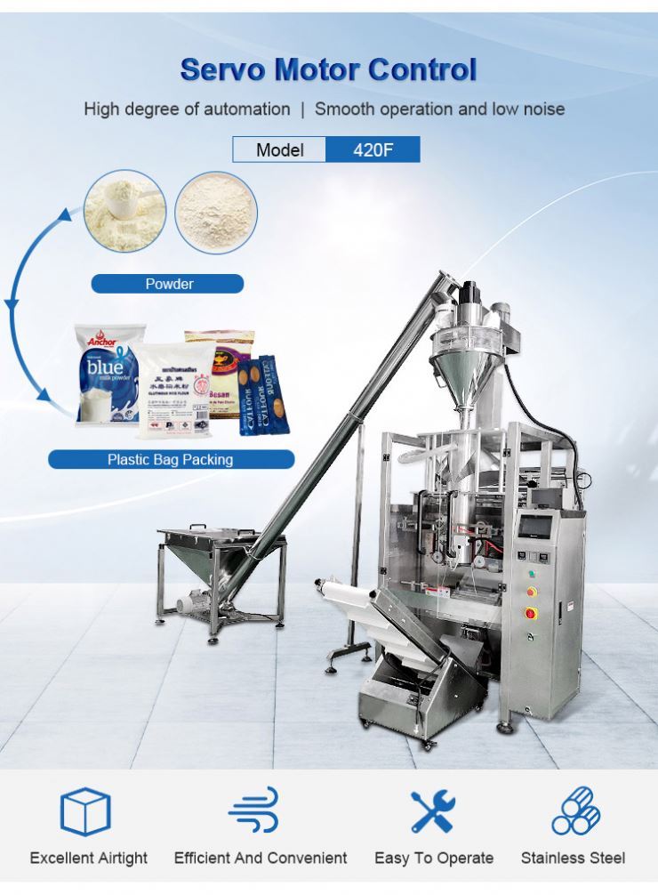 Machine à emballer la poudre de café entièrement automatique, 2kg 1kg 2kg, avec serre-tête et pince de remplissage
