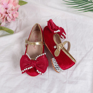 <span class=keywords><strong>Scarpe</strong></span> Eleganti per <span class=keywords><strong>Bambina</strong></span> di Alta Qualità, Primavera-Autunno, <span class=keywords><strong>con</strong></span> Fiocco in Velluto, Perle e Cristalli, <span class=keywords><strong>Tacchi</strong></span> Alti per Feste - Product Image 3