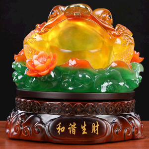 Decorazione elegante e simbolica del Feng Shui della resina del modello animale della rana del denaro cinese dell'artigianato - Product Image 3