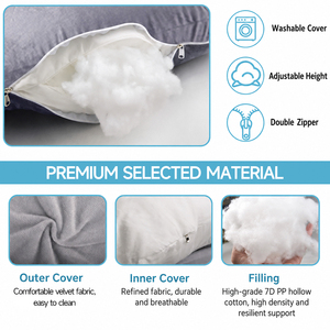 Oreiller de grossesse en U pour dormir sur le côté, corps entier, maternité, livraison directe UE, 155 cm, en velours, lavable, 100% coton, stock Pologne - Product Image 5