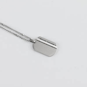 Collar con colgante de acero inoxidable pulido con espejo estilo <span class=keywords><strong>Milita</strong></span> chapado en oro para hombres - Product Image 6