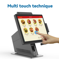 Sistema POS de Escritorio Todo en Uno con Pantalla Táctil de Fábrica, Caja Registradora, Impresora de Huellas Dactilares, Lector de Tarjetas, Windows 10 para Tienda
